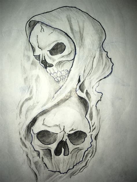 Pencil Drawings Of Demon Skulls Skull Under Skin Skulls Drawing Easy