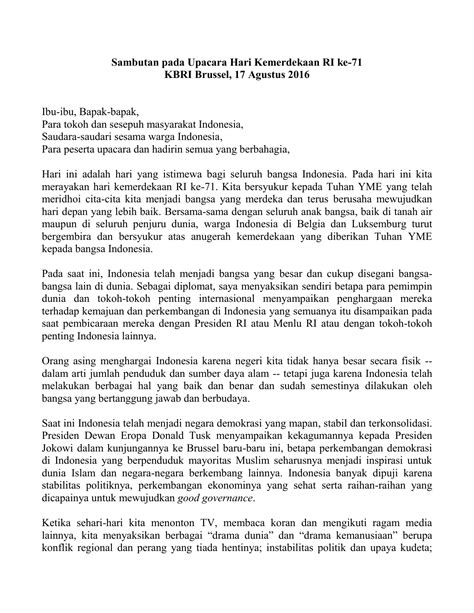 Pidato Kemerdekaan Indonesia Agustus