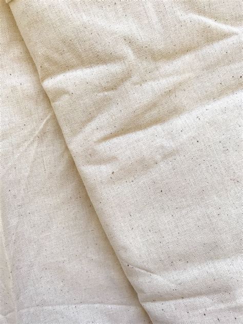 Calico Fabric 100 Cotton By The Meter Plain Natural Fabric Etsy