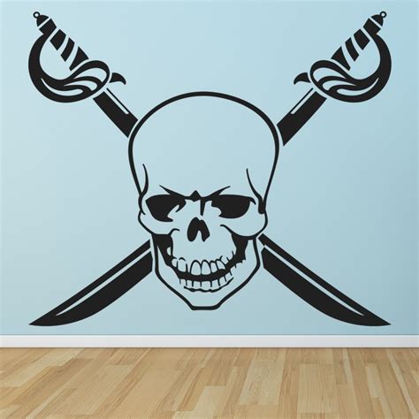 Pirate Skull Pirate Swords Wall Sticker