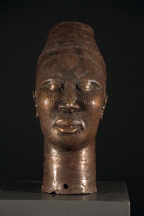 Tête Oni Ifé 6981 Bronze Ife Ife Art Africain Nigéria