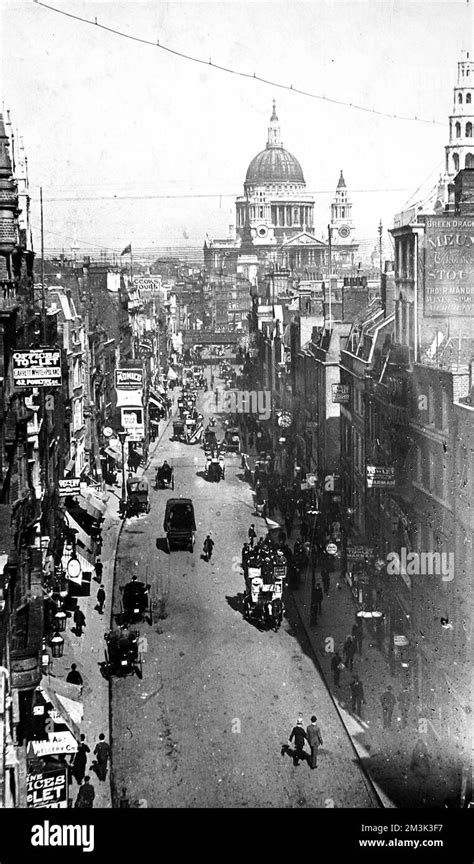 Photograph Showing The View East Along Fleet Street London Looking