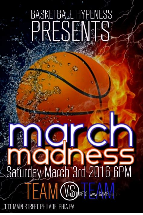 Printable March Madness Poster Template Design Click To Customize
