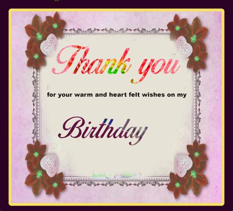 Thank You Wishes For Birthday Free Birthday Thank You Ecards 123