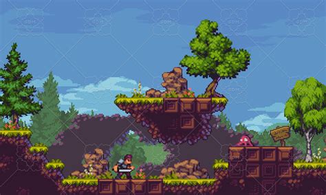 Fantasy Forest Pixel Art Tileset Gamedev Market