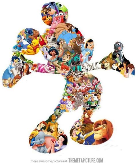 Mickey Collage Of A Bunch Of Disney Characters Cool Tattoo Ideas