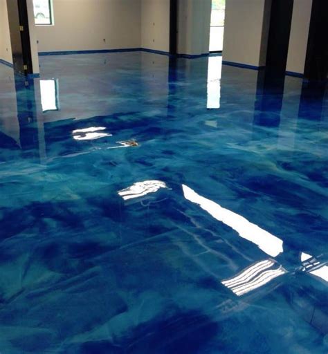 Fortunately, epoxy floor care is for regular cleaning of your epoxy floor, a simple dust mop will work wonders. walk on water blue marble floor | Concrete floors, Stained concrete, Concrete stained floors