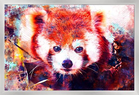 Red Panda Vibrant Watercolor Lantern Press Artwork 36x24 Giclee