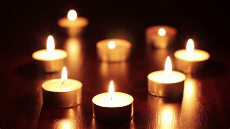 Many Burning Candles With Shallow Depth Of Field Stock Video Footage 00