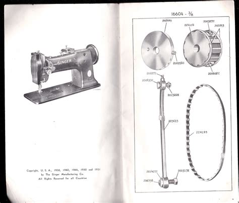 1951 Vintage Singer Sewing Machine Parts By Vintagebooklover