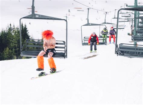 Photos No Clothes No Problem Skiers Boarders Strip Down For Annual