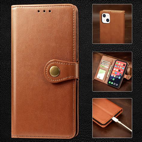 For Iphone 13 Pro Max Iphone 13 Wallet Case 2021 Pu Leather Folio F