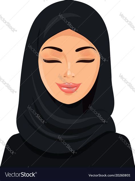 Beautiful Face Of Arabic Muslim Woman In Hijab Vector Image My Xxx