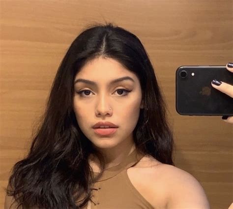 Latina Girl Mirror Selfie Brown Straight Face Hispanic Girls