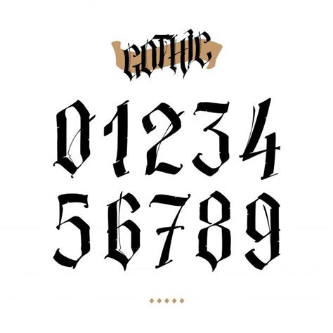 Round ornament with graceful capital letter g. The Numbers Are In The Gothic Style in 2020 | Number ...