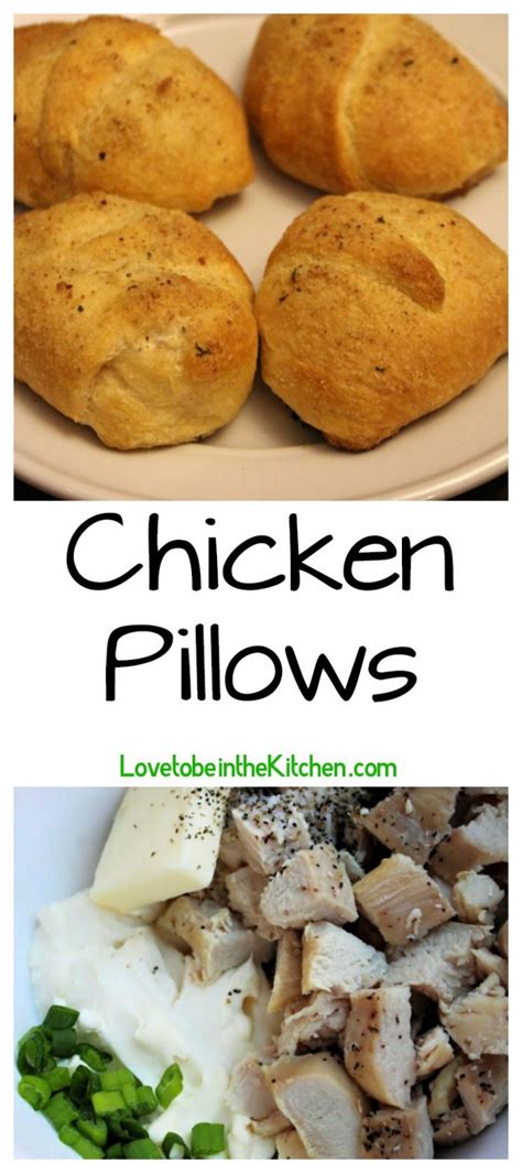 Separate 2 cans of crescent rolls into 16 triangles and spread each with chicken mixture. Chicken Pillows | Recipe | Food recipes, Chicken pillows ...
