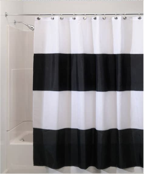 96 Extra Long Zeno Black And White Striped Waterproof Shower Curtain Contemporary Shower