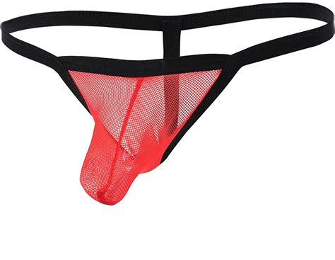 Alvivi Men S Fishnet Sheer Mesh G String Thong Bulge Pouch Bikini Briefs Underwe EBay