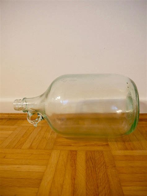 Transparent Bulbous Bottle With Ornate Handle Etsy