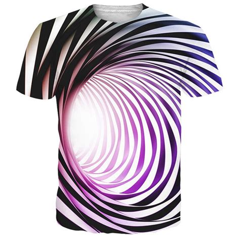 novelty tee shirt 3d print striped vortex funny t shirts short sleeve men women casual tshirt o
