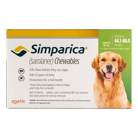 Simparica Chewables For Dogs 441 88 Lbs Green 3 Doses