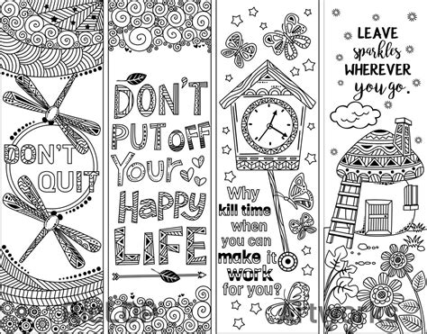 8 Coloring Bookmarks with Quotes | Coloring bookmarks, Quote coloring pages, Bookmarks