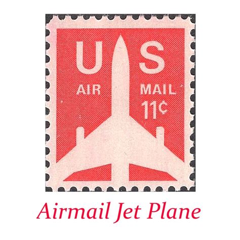 Ten 11c Jet Plane Airmail Stamp Vintage Unused Postage Stamps