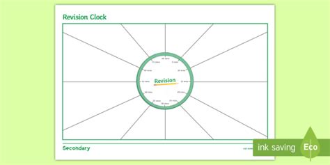 Revision Clock Sheet Gcse Revision Beyond Secondary