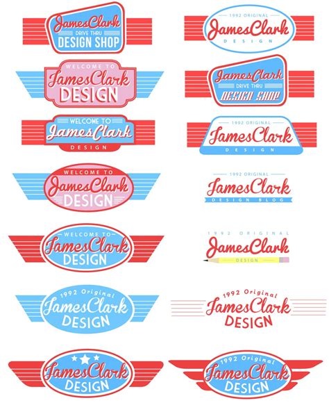 James Clark Designs Logos Initial Development Retro Logos Diner