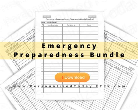Emergency and Disaster Preparedness Bundle Checklist Text | Etsy | Disaster preparedness 