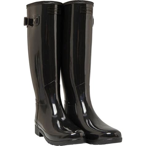 Buy Hunter Womens Original Refined Gloss Tall Wellington Boots Black