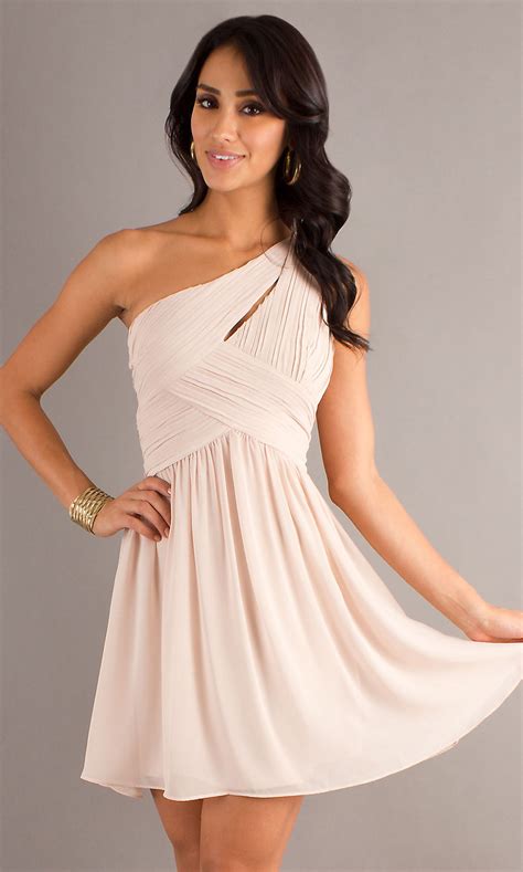 Short One Shoulder Dress Junior Prom Dress PromGirl