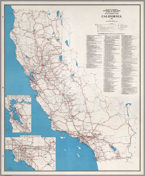 State Highway Map California 1960 California Department Of Public Works Division Of