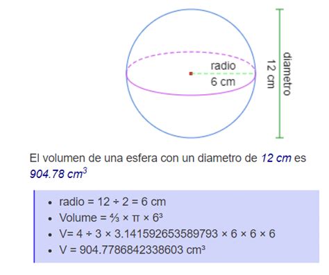 Calcular El Volumen De Una Esfera Online Calculadora Y Fórmula