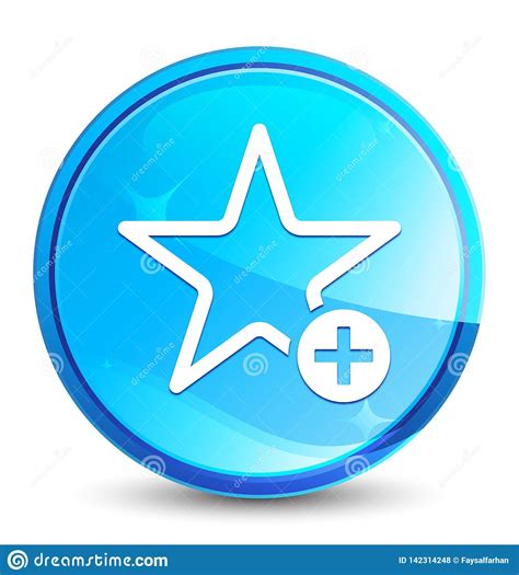 Add To Favorite Icon Splash Natural Blue Round Button Stock Vector