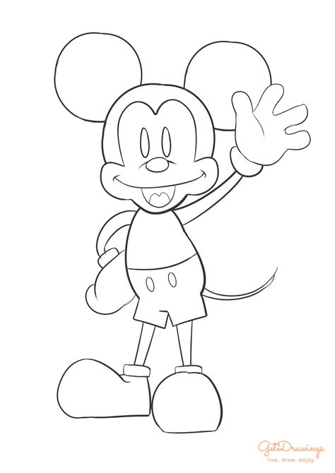 How To Draw A Mickey Mouse