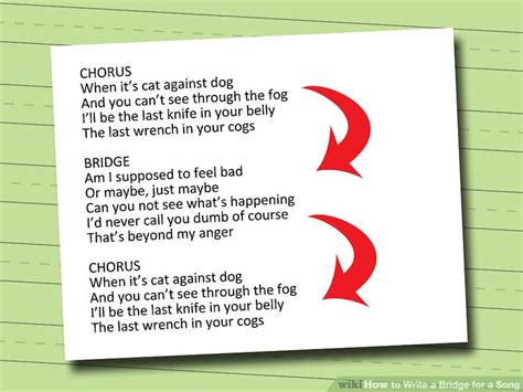 I find a chord progession that i feel and then put the oct 25, 2010 how to start a song by: How to Write a Bridge for a Song: 12 Steps (with Pictures)