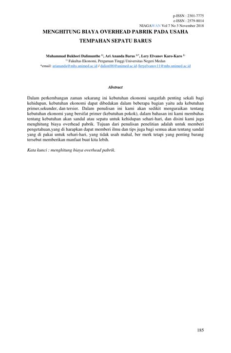 ) sebagai bagian dari fmcg, di sinilah kamu akan merasakan siklus kinerja pabrik yang cepat. (PDF) MENGHITUNG BIAYA OVERHEAD PABRIK PADA USAHA TEMPAHAN ...