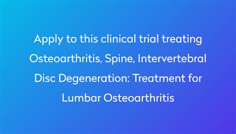 Treatment For Lumbar Osteoarthritis Clinical Trial 2022 Power