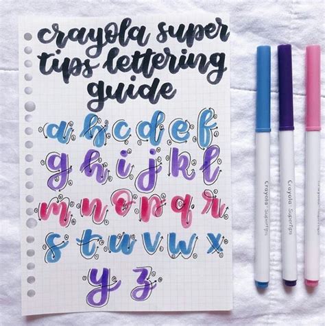 Crayola Súper Tips Lettering Guide🦋⚡️ Lettering Alphabet Lettering