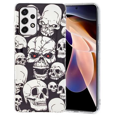 For Samsung Galaxy A53 5g Luminous Tpu Protective Phone Case Skull