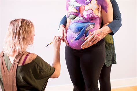Body Painted Pregnant Belly Maternity Photo Shoot J D Studio J D Photo LLC Richmond