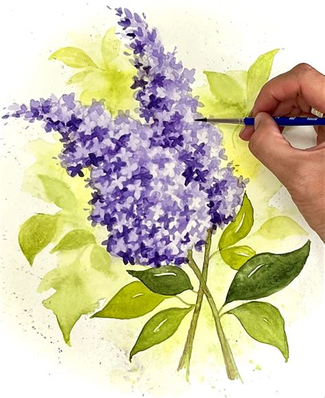 Beautiful Watercolor Lilac Tutorial Teaching Watercolor Watercolor