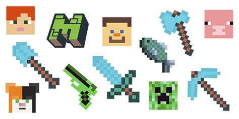 A Collection Of Minecraft Cursors Designed With Pixel Art In Mind