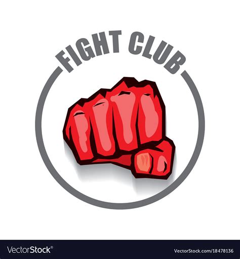 Fight Club Logo With Red Man Fist Isolated Vector Image