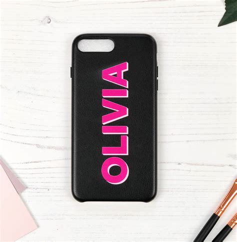 Personalised Dropshadow Leather Phone Case By Koko Blossom