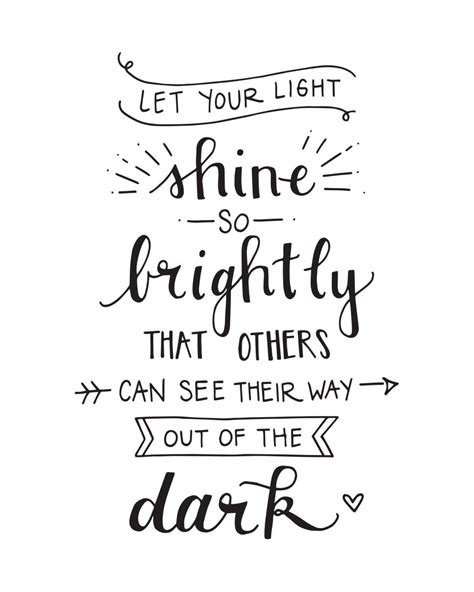 Let Your Light Shine 8x10 Poster Print Bright Quotes Light Quotes