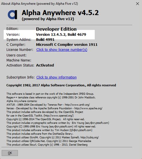 Alpha Anywhere Determine The Version Of Alpha Anywhere
