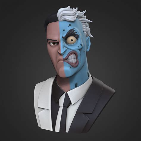 Two Face 3d Print Model Cgtrader