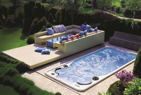 Hydropool Self Cleaning Swim Spa Installed In Ground With Automatic Cover Garden Swimming Pool